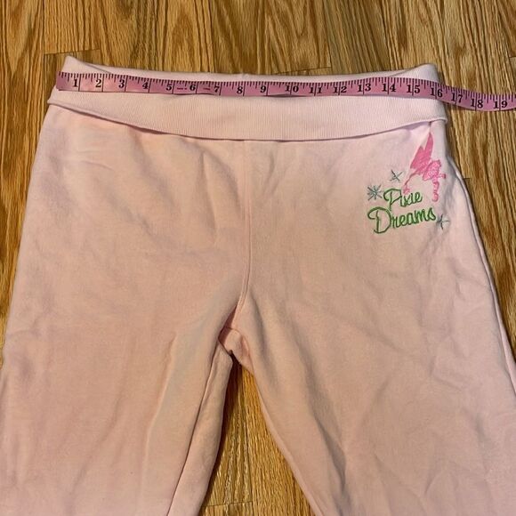 Disney Store exclusive Pink Print cue Dreams Flare Joggers, Tinkerbell, Large - Picture 5 of 10